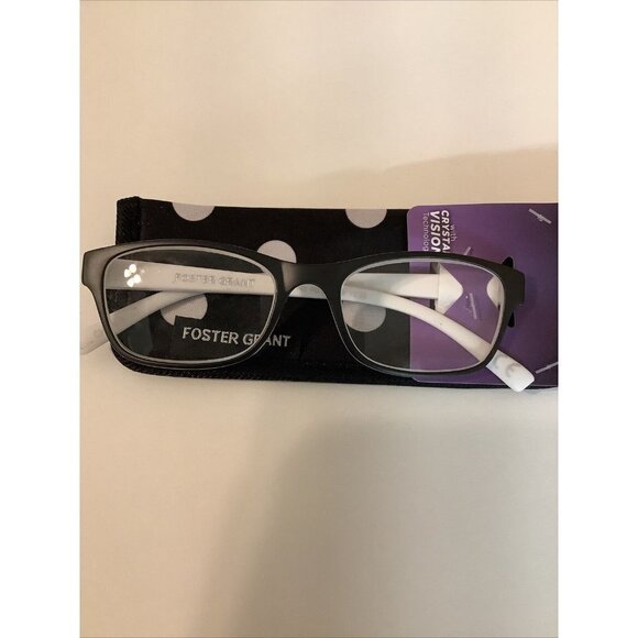 Reading glasses FOSTER GRANT LUCILLE #671 With Polka Dot Glasses Holder New - Picture 2 of 3